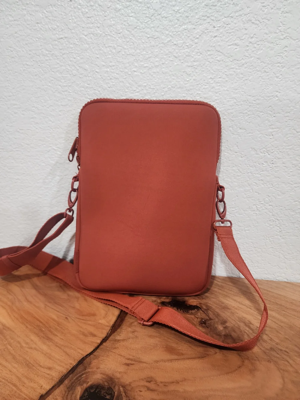 Dagne Dover Tablet Case Crossbody Bag in Rust Red - Minimal Design